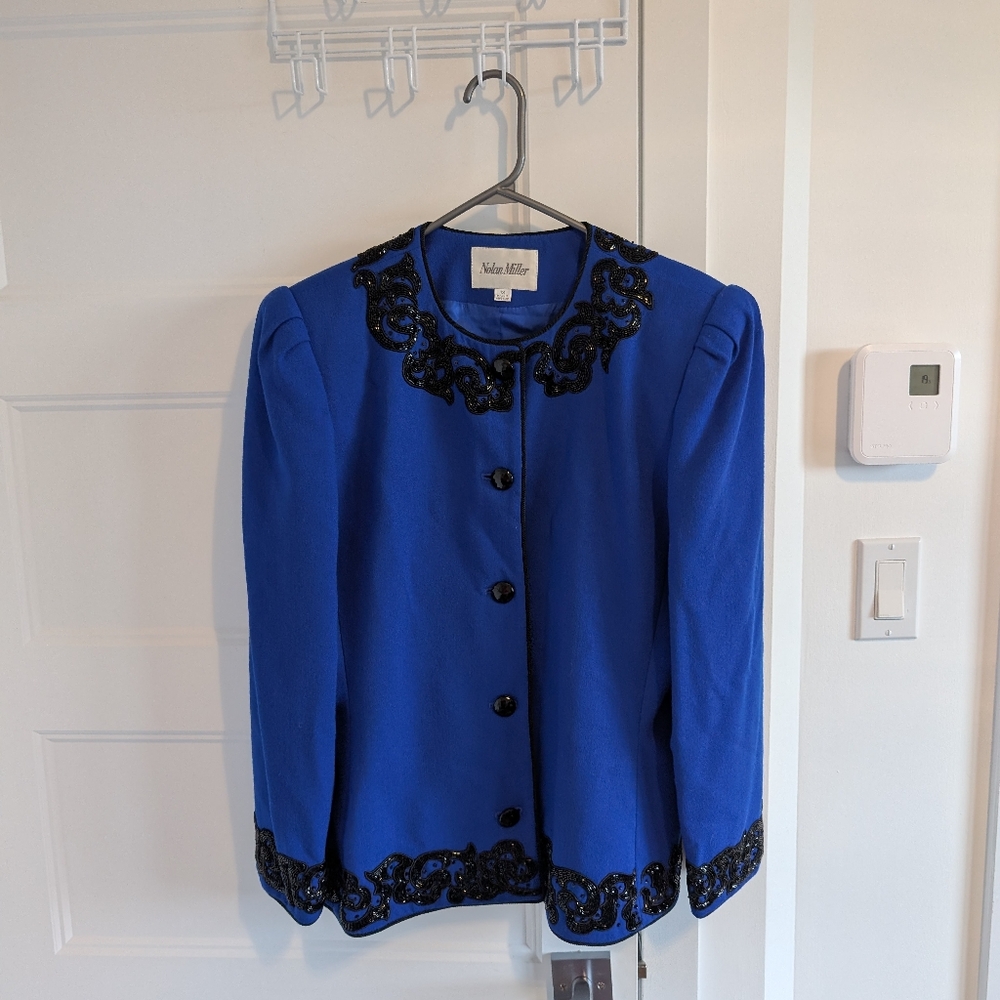 Nolan Miller/Vintage Royal Blue Wool Blazer Sz 12